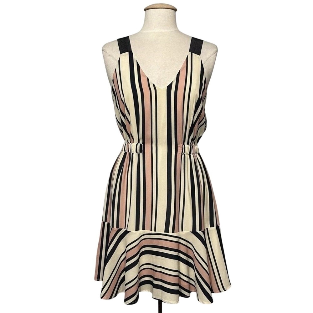 Greylin Anthropologie Womens Dress S Pink Blue Stripe Preppy Retro Contempotaty